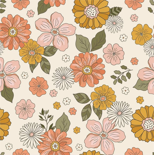 MuralPeel Dark Blue/Yellow Leaf Floral Peel and Stick Wallpaper Vintage Easy Peel Off Self Adhesive Removable Stick on Wall Paper for Kitchen Cabinet Renter Friendly
