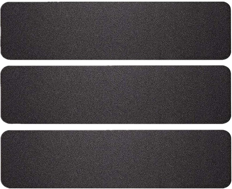 3 Pack Large 6 Inch x 24 Inch Non Slip Stair Treads Black High Traction Adhesive Pre-Cut Safety Tape Tread Prevents Slips and Falls Outdoor