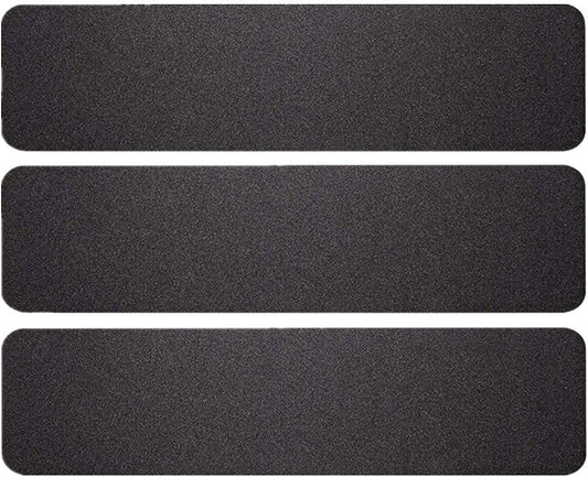 3 Pack Large 6 Inch x 24 Inch Non Slip Stair Treads Black High Traction Adhesive Pre-Cut Safety Tape Tread Prevents Slips and Falls Outdoor