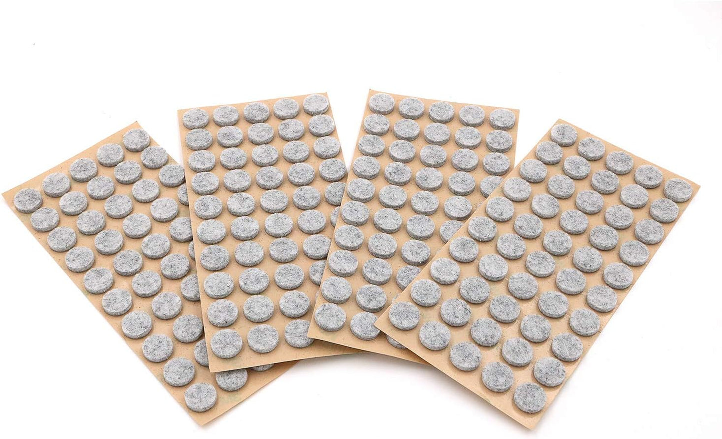 Furniture Felt Pads 3/8" (10mm) Diameter Round 3M Self Adhesive Protects Kitchen Cabinets, Drawers, Desks and Furniture Against Bumps and Scratches 100 Pack - Grey