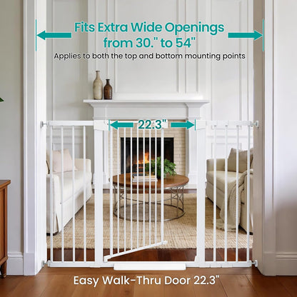 Cumbor 30-46" Baby Gate for Stairs, Mom's Choice Awards Winner-Auto Close Dog Gate for The House, Gifts for Mom, Easy Install Pressure Mounted Pet Gates for Doorways, Black