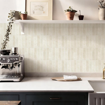10 Sheets Thicker Design Peel and Stick Backsplash, Self Adhesive Wall Tiles, Stick on Backsplash for Kitchen and Bathroom, 11.8"x11.8",Beige