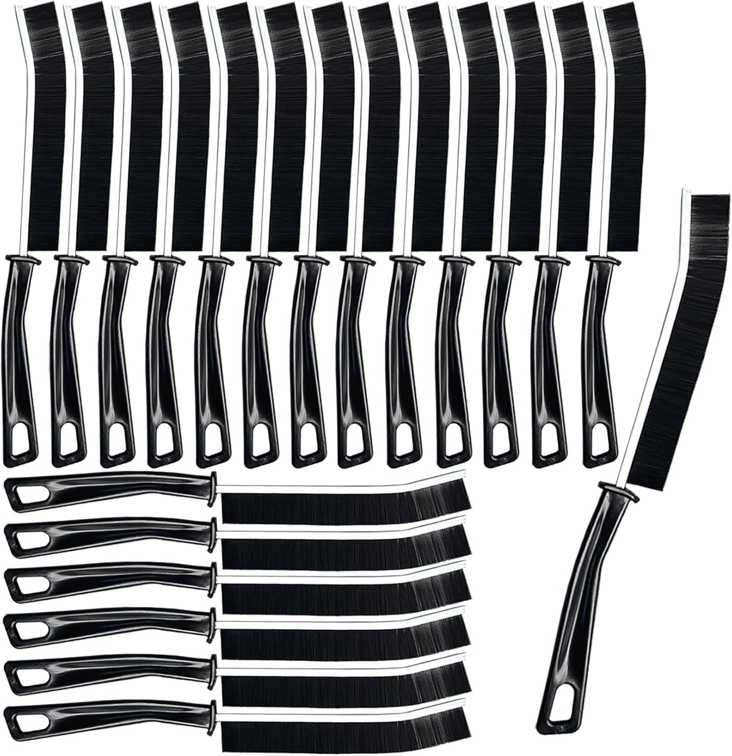 AcceLeah 20Pcs Crevice Cleaning Brushes, Hard Bristle for Dead Corners | Hard bristle crevice brushes with alloy handle, great for cleaning stubborn dead corners in bathrooms and kitchens.