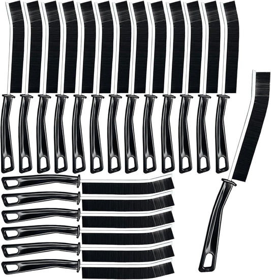 AcceLeah 20Pcs Crevice Cleaning Brushes, Hard Bristle for Dead Corners | Hard bristle crevice brushes with alloy handle, great for cleaning stubborn dead corners in bathrooms and kitchens.