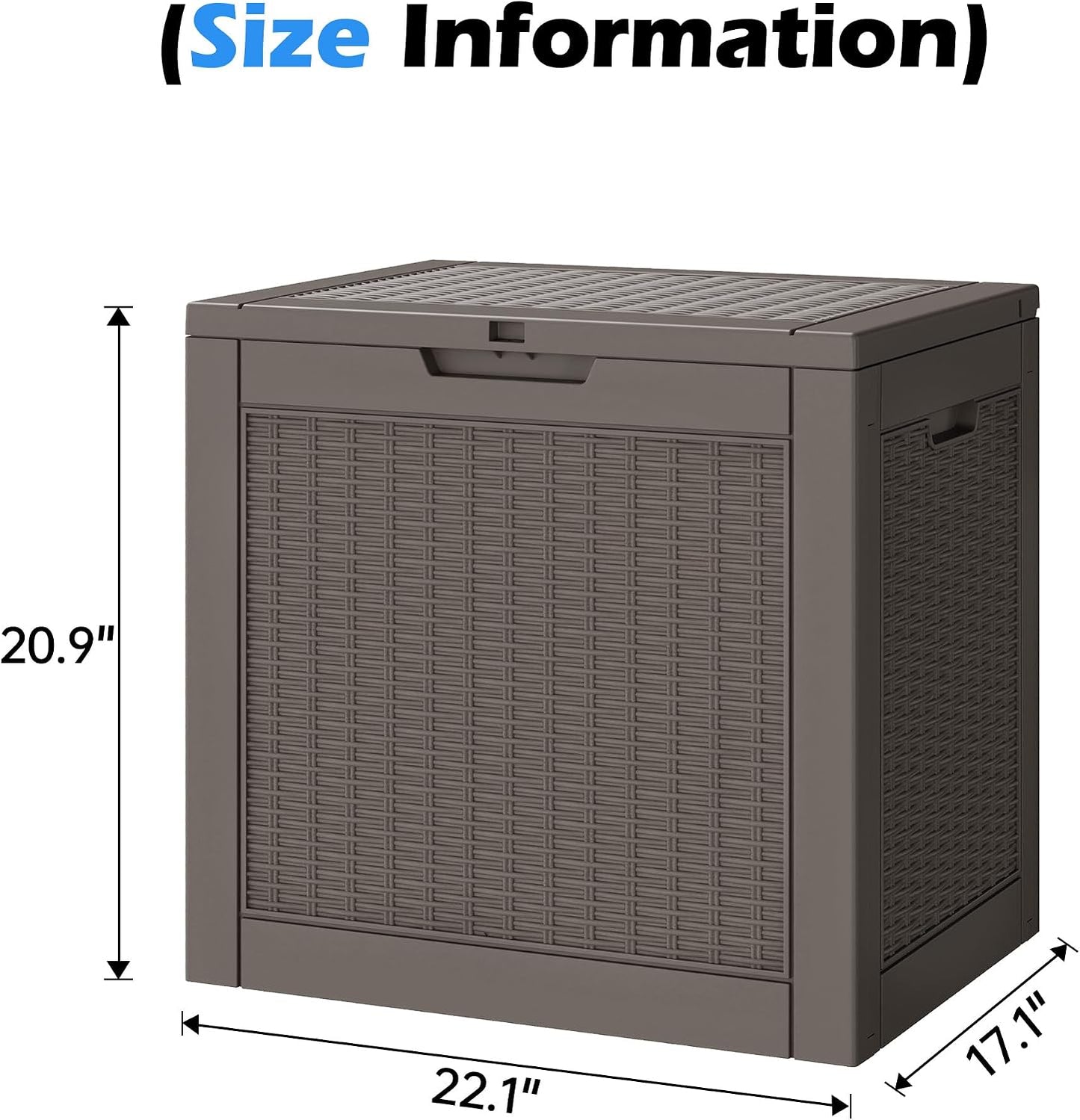 35 Gallon Outdoor Storage Box, Waterproof Resin Deck Box with Lockable Lid – Storage Cabinet for Patio Furniture, Pool Supplies, Garden Tools – Indoor & Outdoor Use