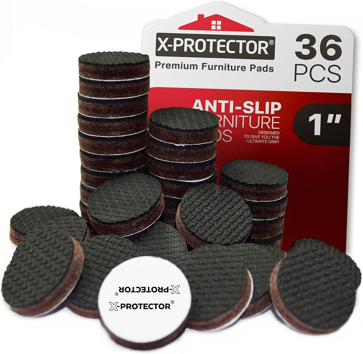 X-PROTECTOR Non Slip Furniture Pads – 12 Premium Furniture Grippers 3"! Best SelfAdhesive Rubber Feet Furniture Feet – Ideal Non Skid Furniture Pad Floor Protectors – Keep Furniture in Place!