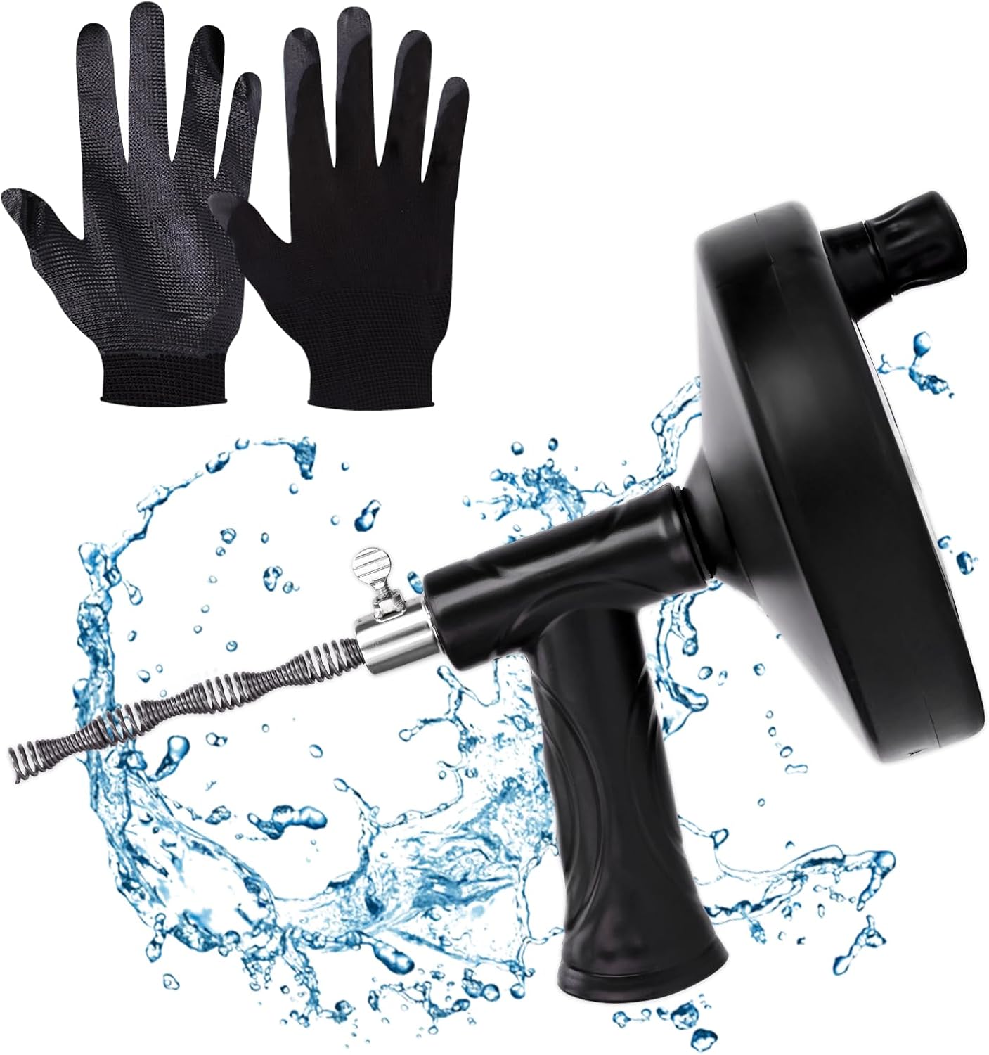 Drain Snake 25 Ft, Drain Auger Hair Clog Remover Heavy Duty Flexible Plumbing Snake Bathroom Kitchen Sink Cleaner Tools for Shower Bathtub Pipe