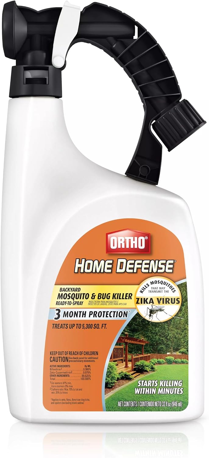 Ortho Home Defense Mosquito Kill and Prevent - Controls Mosquitoes and Larvae, Silent, Easy-to-Use, Mosquito Killer Protects up to 4,300 sq. ft., 1 Station & 2 Bands for 2 Months Protection