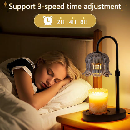 CRMILL Candle Warmer Lamp Electric Timer - Candles Warming Light Height Adjustable Dimmable Warmers Flower Lamps No Flame Heat Warm Melt Wax Jar Modern Home Decor Table Lights for Home Living Bedroom