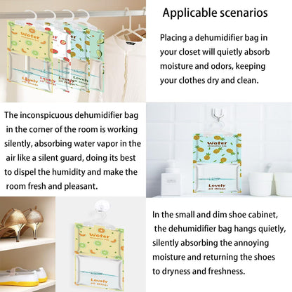 8 Pieces Dehumidifier Hanging Bags for Kitchen, Bathroom, Closet, Wardrobe Dehumidifier Bags (4 Colors)