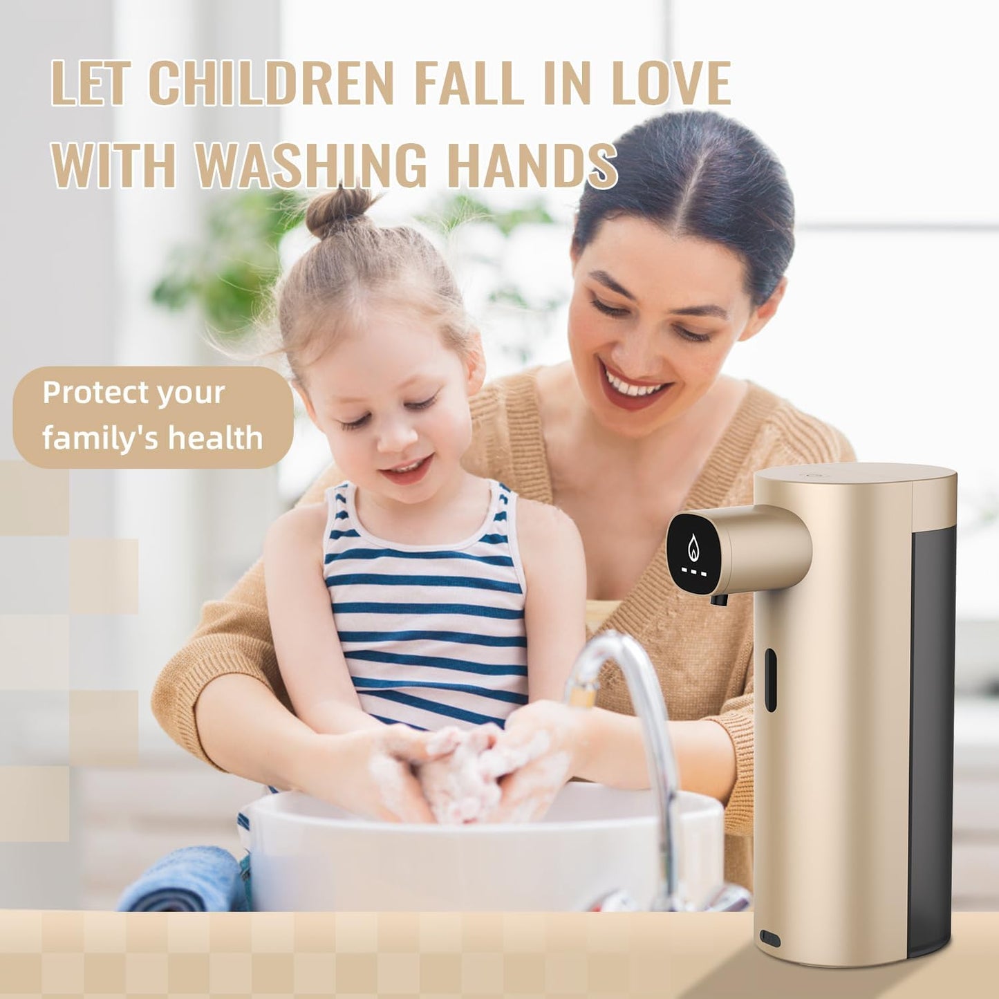 Automatic Liquid Soap Dispenser Touchless, USB Rechargeable Smart Hand Soap Dispenser, 13.5oz/400ml, 3-Level Adjustable, Compatible with Thick Thin Dish Soap for Bathroom Kitchen, Clog-Free (Silver)