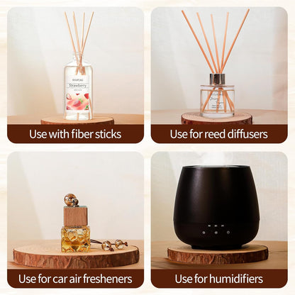 100ml Scent Diffuser with 6 Fiber Sticks, 3.5 oz Reed Diffuser Set Aromatherapy Fragrance Diffusers Air Fresheners for Home Bedroom Bathroom (Coconut)