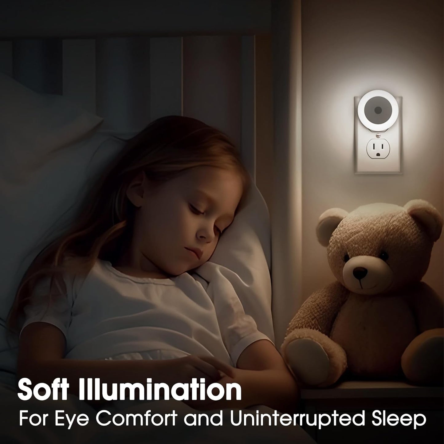 Briignite Motion Sensor Night Light, [2 Pack] Night Lights Plug into Wall, Auto On/Off Motion Activation Nightlight, Energy-Saving 0.6W LED, Daylight White, Ideal for Kids, Bedroom, Bathroom