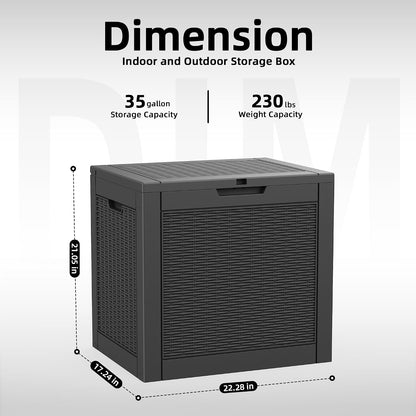 ROJIK 120 Gallon Waterproof Outdoor Deck Storage Box, Lockable Resin Patio Storage Bin with Lid for Garden Tools, Patio Cushions & Outdoor Accessories(Black)