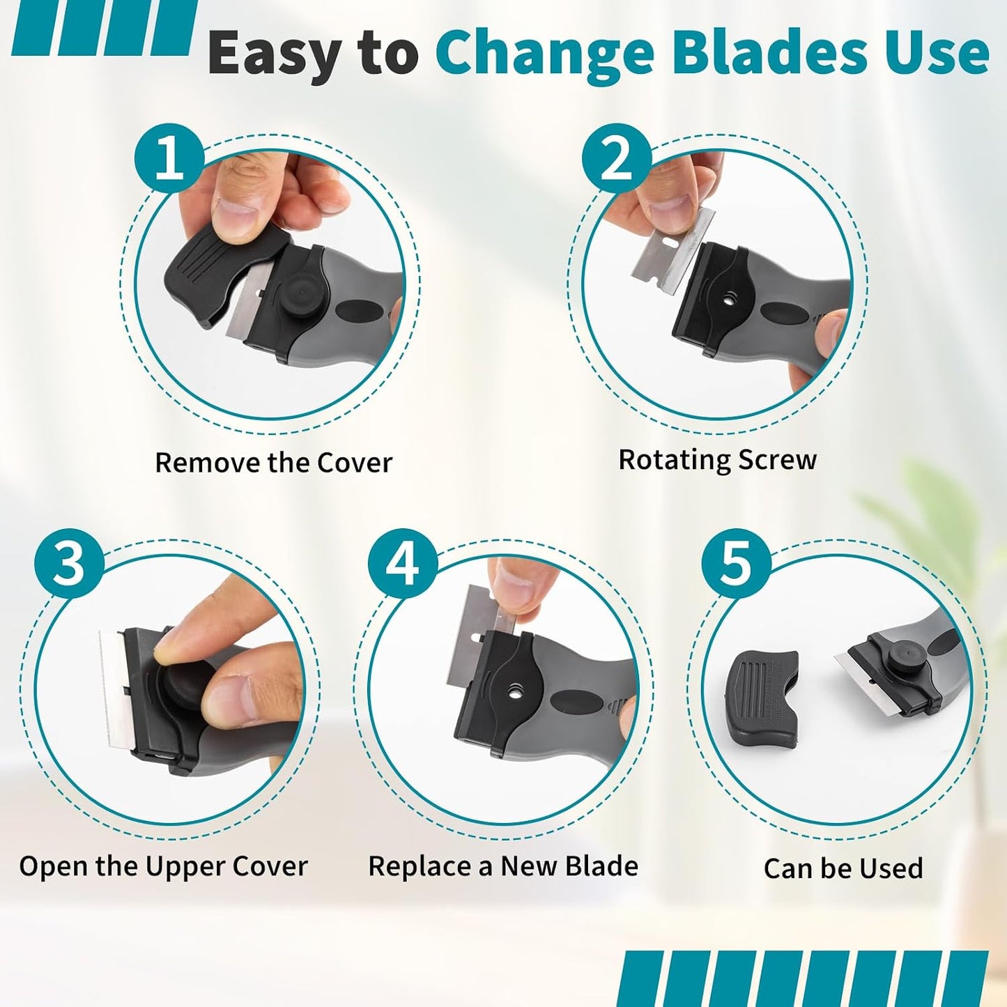 Oven Scraper for Cleaning, Glass Stove Top Scraper for Removes Tough Grease & Carbon Buildup, Multi-Purpose Glass Scraper Tool for Oven, Stovetop, Window, Tile, Floor 2 Pack