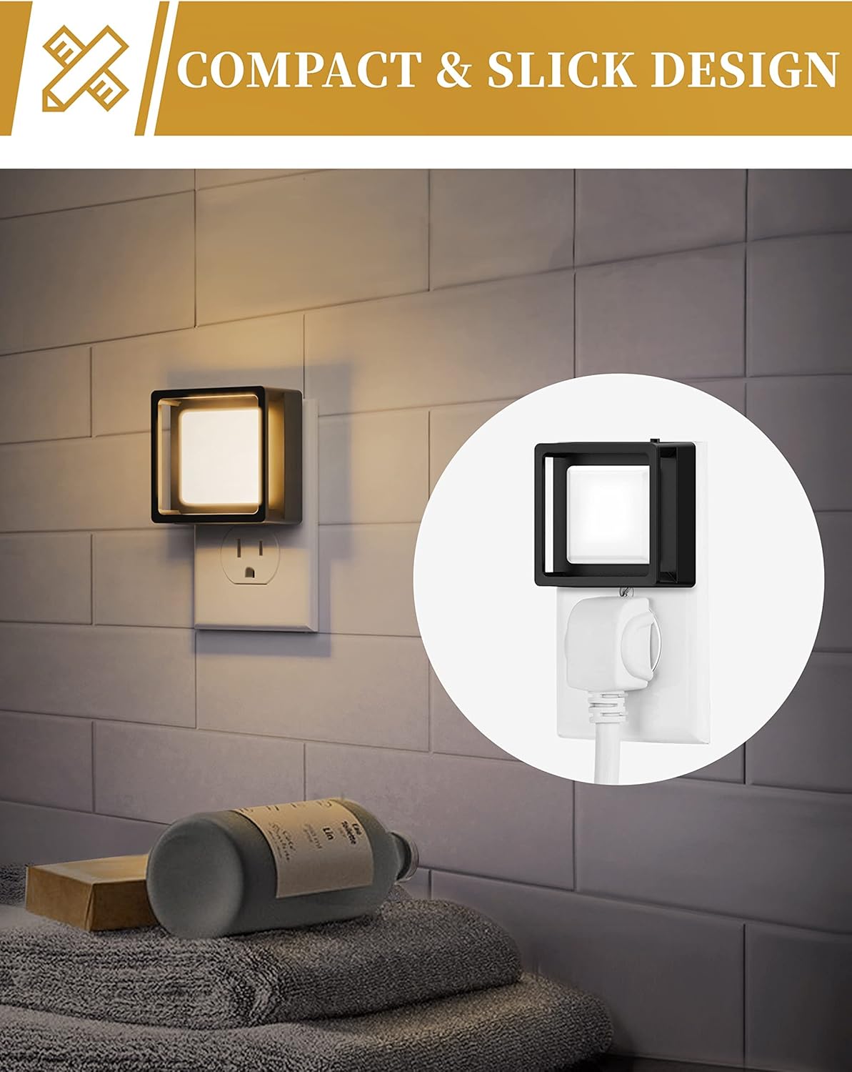 DORESshop LED Night Light, Night Lights Plug Into Wall [2 Pack] with Dusk-to-Dawn Sensor, Dimmable Nightlights, Adjustable Brightness for Bathroom, Hallway, Bedroom,Kids Room,Stairway,Soft White