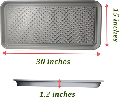 2 Pack Large Multifunctional Tray Mat Washable Indoor or Outdoor Tray Mat for Shoes Boots Plants Pots Paint Tins Pet Bowls Car Storage, 30 x 15 x 1.2 Inches