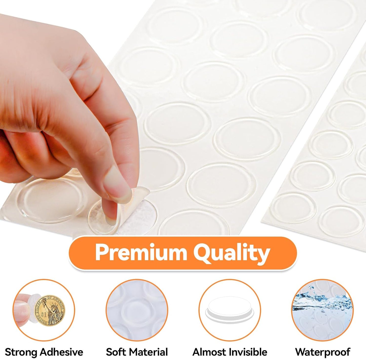 4PCS Long Furniture Bumpers - Wall Protector Guards, Fridge Door Stopper, 5.5x0.7x0.2inches
