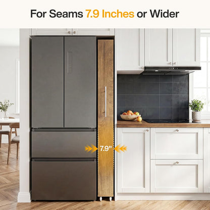 Tribesigns 73" Tall Slim Storage Cart on Wheels, 7-Tier Narrow Pantry Cabinet, Rolling Skinny Spice Rack Organizer Next to Fridge, Wooden Pull-Out Storage Shelf for Kitchen Small Spaces, White