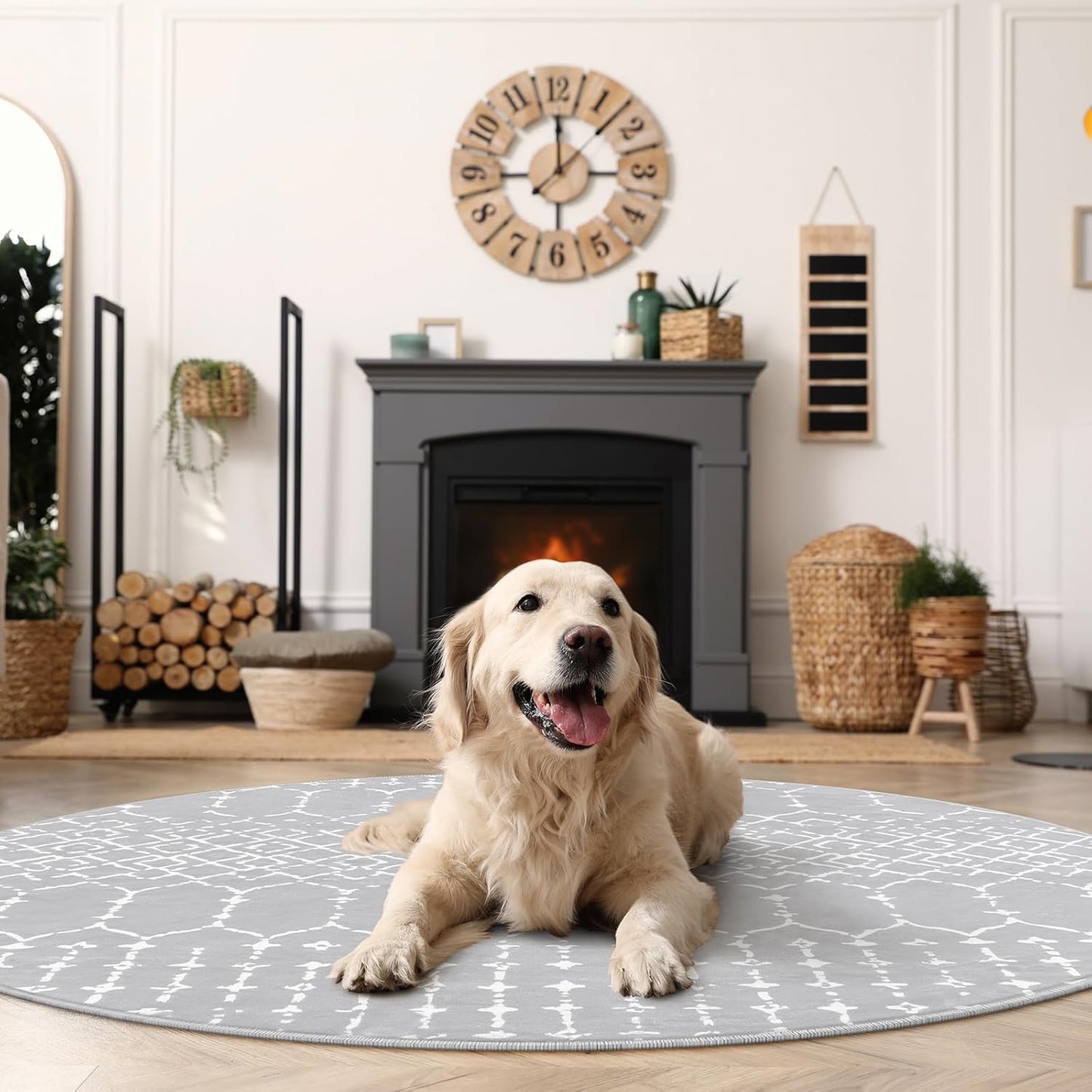 Lahome Moroccan Entry Rug 2x3, Non-Slip Washable Front Indoor Door Mat Rubber Backing Low-Profile Door Rugs, Small Geometric Print Distressed for Entryway Bathroom Kitchen, Black Hana