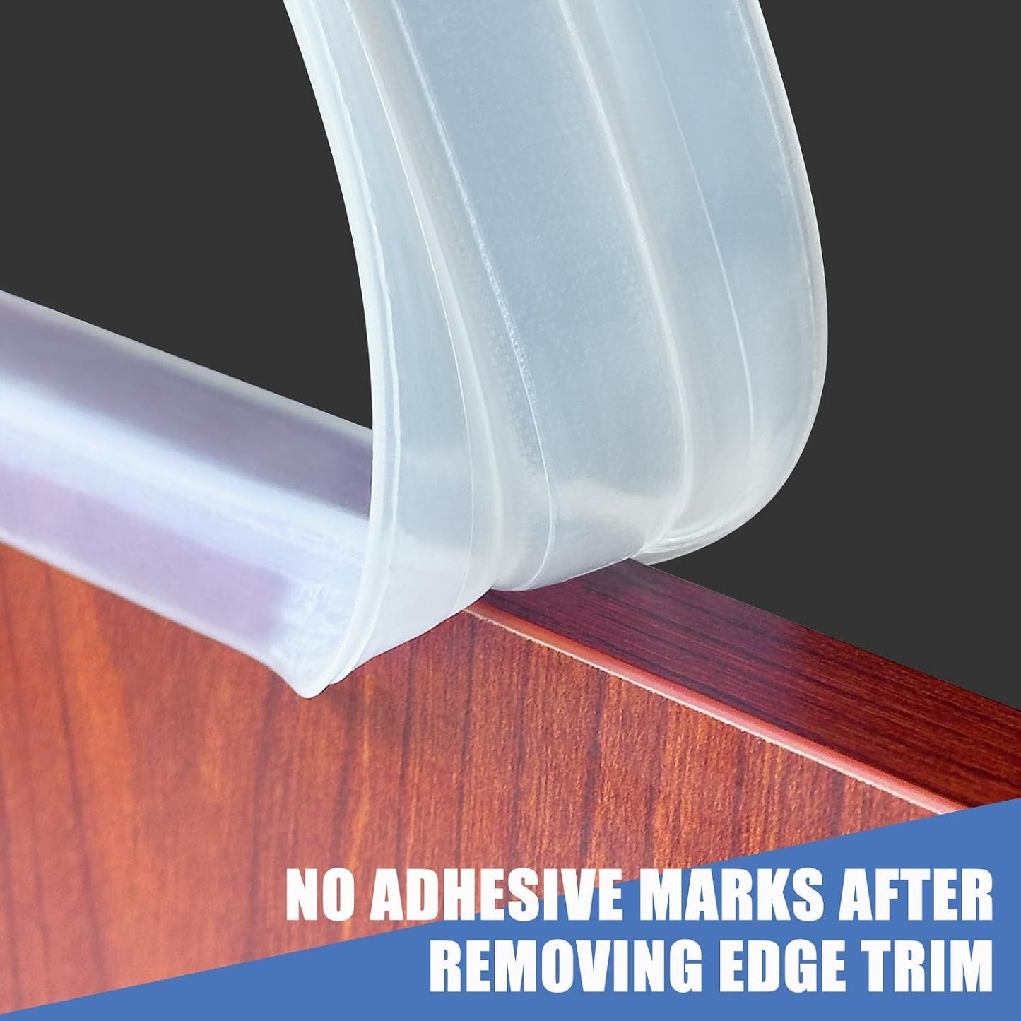 Slimline Cabinet Door Edge Protector, 3/4" Self Adhesive Peel and Stick Rubber Edge Guards, Flexible U Shaped Strips for Kitchen & Garbage Drawer Fronts, Edge Trims for Desks and Shelfves, Black, 10Ft