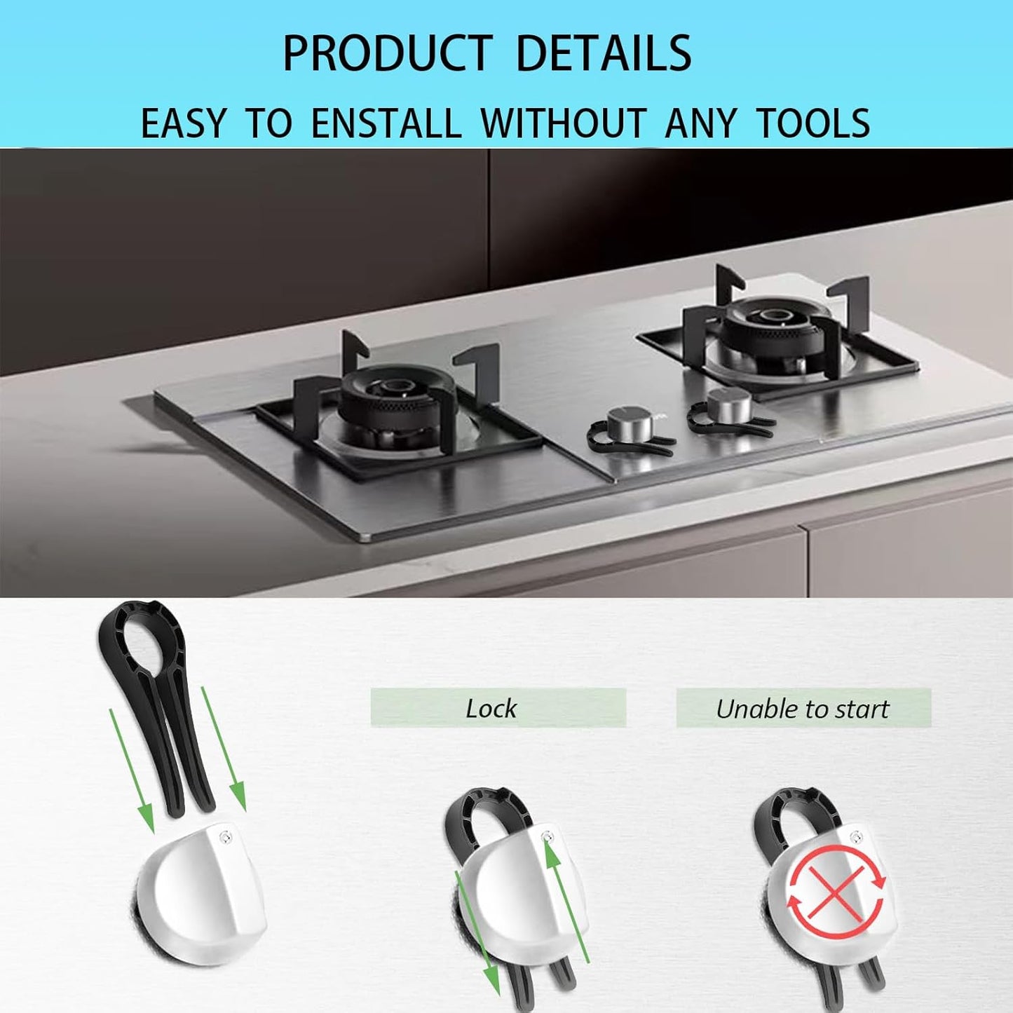 Stove Knob Lock for Child Safety and Proofing,Baby Stove Locks,Gas Stove Knob Locks (5 Pack)