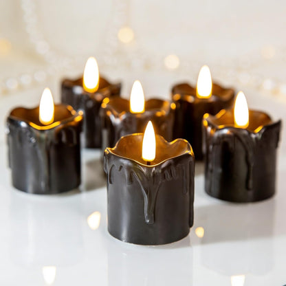 Eywamage Ivory Flameless Votive Candles with Timer Batteries, 2x3 inch Small LED Pillar Candles Flickering Set of 6