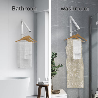 Drying Rack Wall Mounted Clothes Hanger Folding Wall Coat Racks Aluminum Home Storage Organiser Space Savers