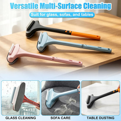 Window Screen Cleaning Brush,2-in-1 Multi-Purpose Cleaning Brush Efficient Cleaning,Window Screen Cleaner Tool with Squeegee,Mesh Cleaner Brush for Patio,Door,Porch Screens(Yellow Green)