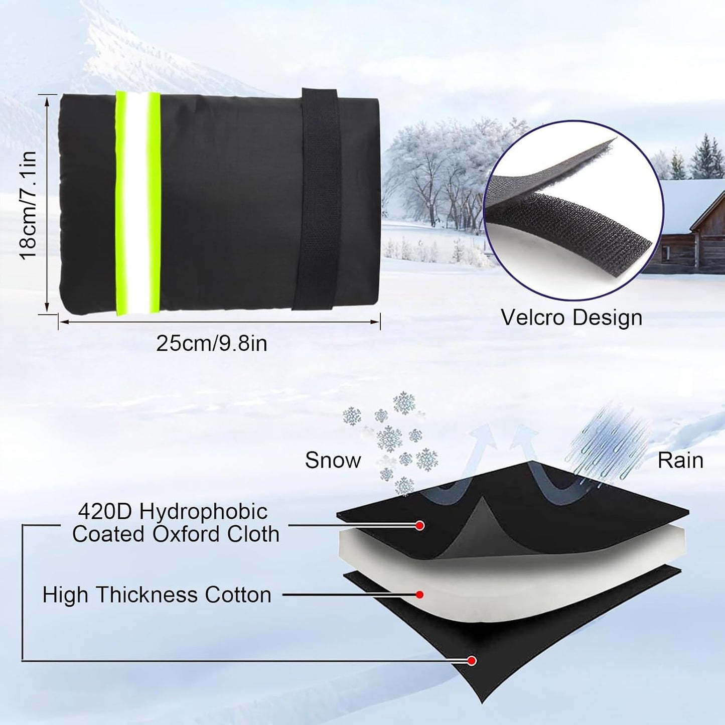 2PCS Outdoor Faucet Covers for Winter Freeze Protection, Upgrade Enlarge and Thicken 7.1"W x 9.8"H Reusable Waterproof Insulated Outdoor Faucet Covers, Faucet Cover Outdoor for Winter Cold Weather