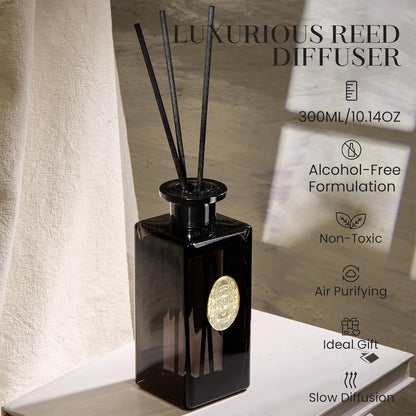 M&SENSE 6.3 oz Large Reed Diffuser Set | Lime+Basil Scent Oil Diffuser with Sticks | Hotel Collection Non-Toxic Home Fragrance |for Bedroom Bathroom Living Room - Colors B