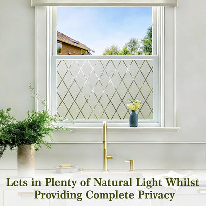 Privacy Window Film Day & Night, Static Cling Frosted Glass Window Film, 99% UV Blocking, No Glue Removable Window Covering for Bathroom Bedroom Kitchen Office (17.5 x 78.7 in)