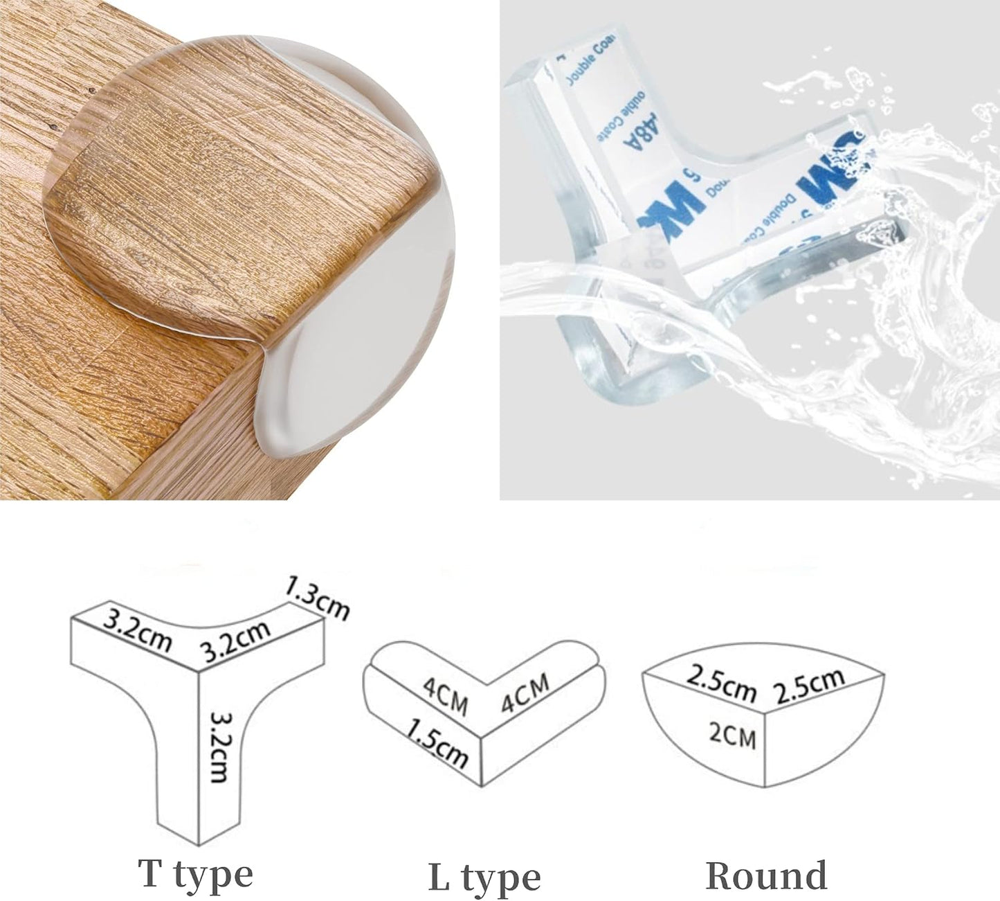 Corner Protector for Baby, Protectors Guards,Furniture Corner Guard ,Edge Safety Bumpers,Baby Proof Bumper,Cushion to Cover Sharp Furniture,Table Edges Clear and Transparent L Shape 20PCS