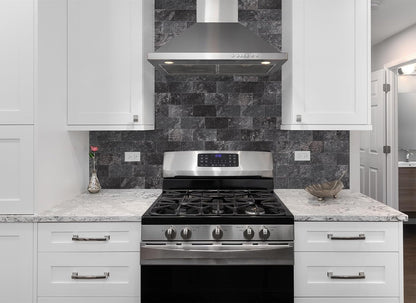 StyloVue 100 Pieces Peel and Stick Backsplash for Kitchen, 3" x 6" PVC Subway Tile, Glossy White with Dark Gray Grout, Self Adhesive Stick on Wall Tiles for Kitchen, Bathroom, Fireplace, RV