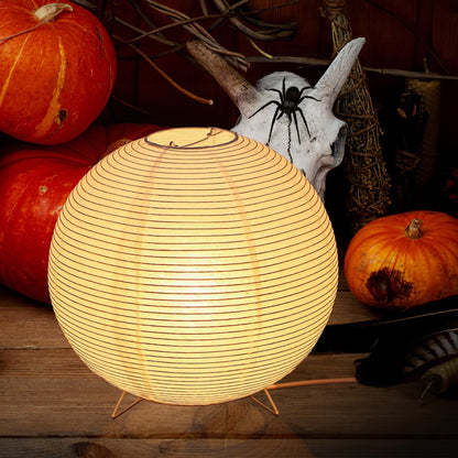 Lurrose Rice Paper Lamp Desk Floor Lantern Nightstand Bedside Smalll Lamps for Bedroom Living Room Office Classroom Dorm (Ball, 9.8"x9.8"Inch)