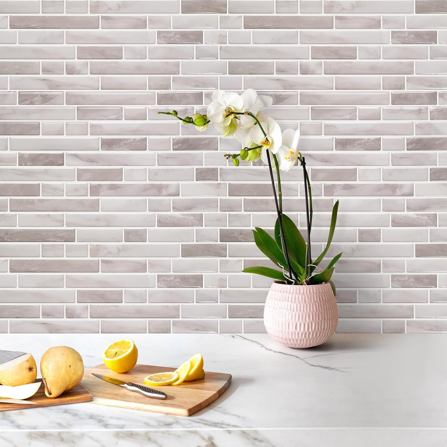 STICKGOO Peel and Stick Backsplash - 10 Sheets of 12”×12” - 3D Self Adhesive Peel and Stick Tile Backsplash for Kitchen & Bathroom