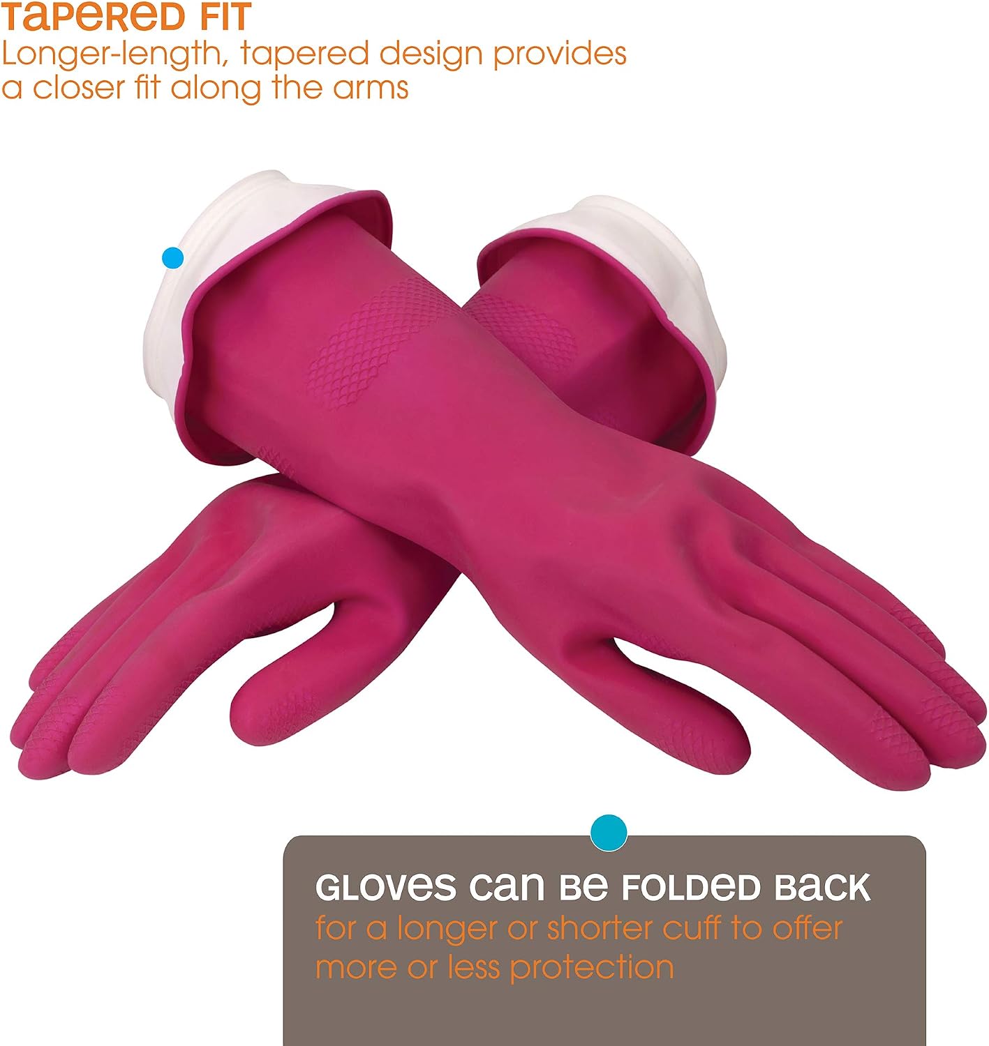 Casabella Premium Waterblock Reusable Household Cleaning Gloves, Medium