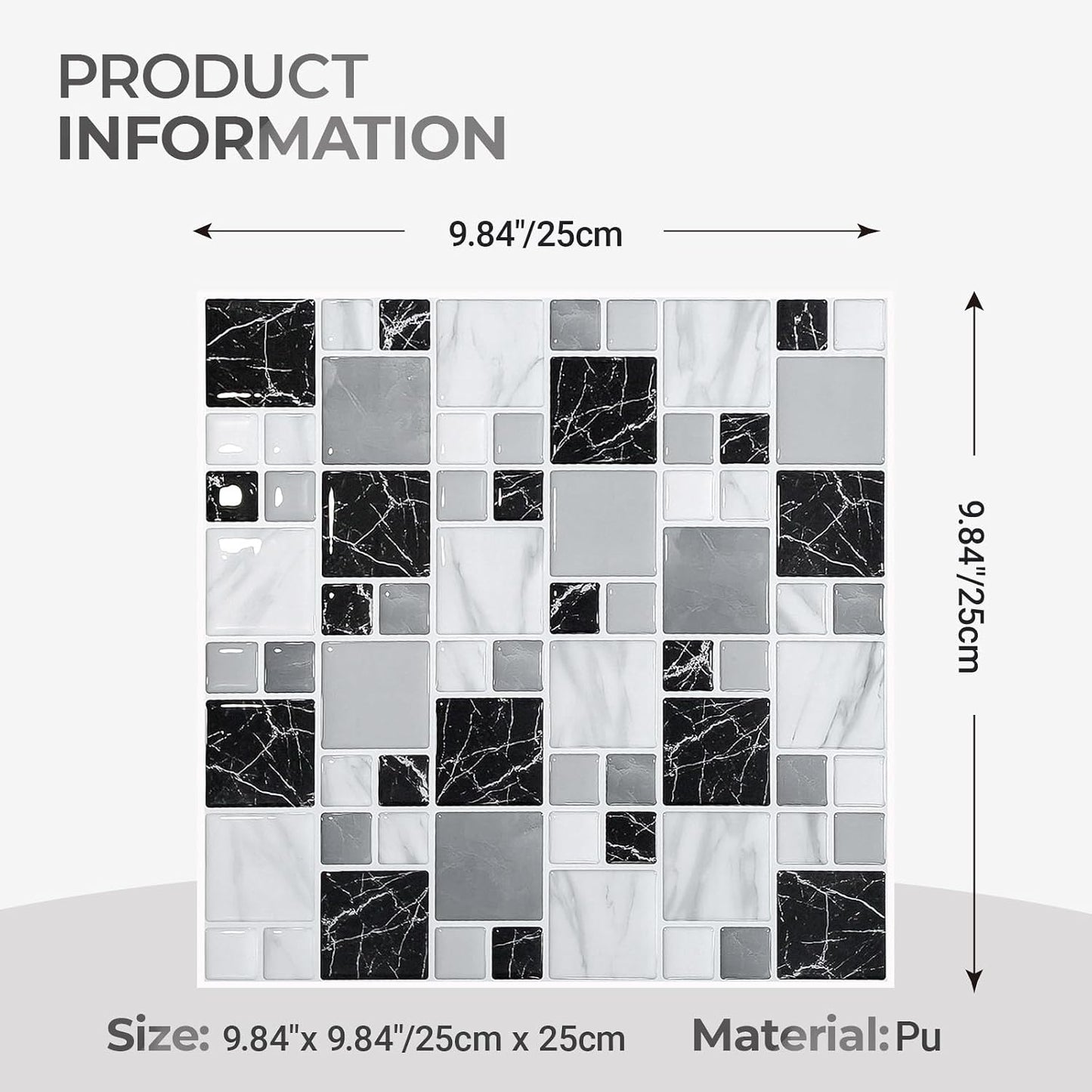 5 Sheets Peel and Stick Backsplash, Self Adhesive Wall Tiles, 3D Adhesive Tile Backsplash, 12"x12"Premium Self Adhesive Wall Tiles Peel and Stickfor Kitchen, Bathroom, RV(Spring Moss)