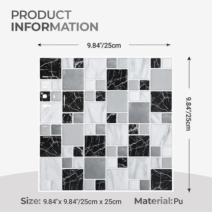 5 Sheets Peel and Stick Backsplash, Self Adhesive Wall Tiles, 3D Adhesive Tile Backsplash, 12"x12"Premium Self Adhesive Wall Tiles Peel and Stickfor Kitchen, Bathroom, RV(Spring Moss)