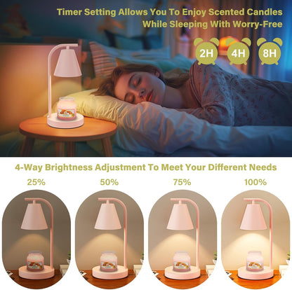 Hong-in Candle Warmer Lamp - with Timer & Dimmer, Modern Home Decor House Warming Gifts Wax Melt Warmer for Jar Candles, Cozy Birthday Gift for Women Mom (Black)