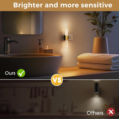 L LOHAS LED Night Light,Dimmable Night Lights Plug into Wall, 2 Pack Acrylic Nightlight with 0-100 LM Adjustable Brightness, 3000K Plug in Night Light with Dusk to Dawn Sensor, for Bathroom Hallway