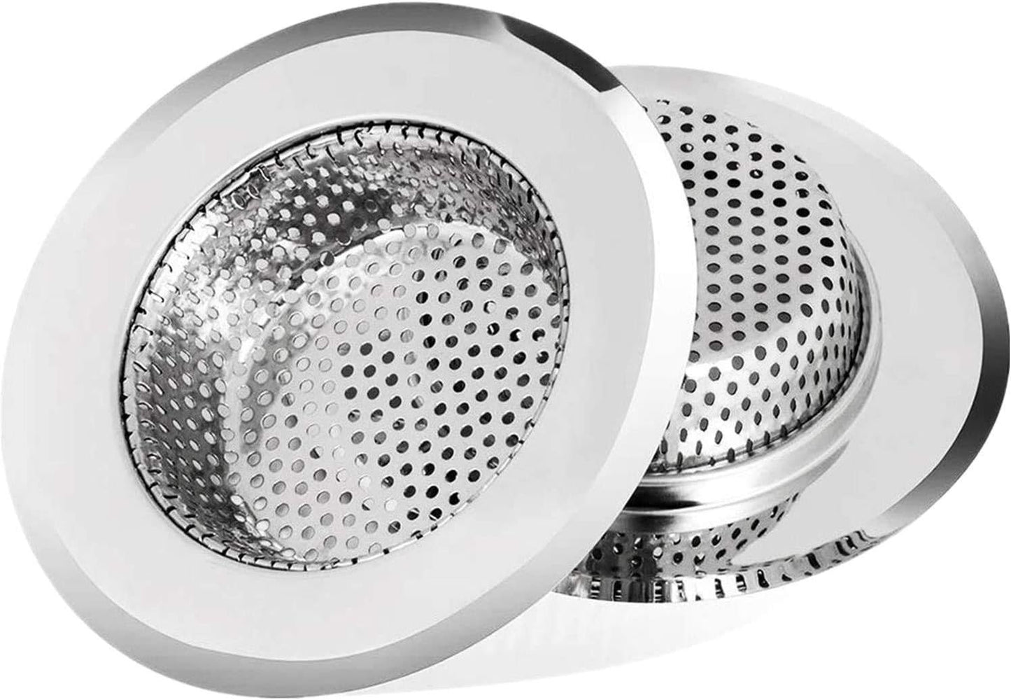 2 Pack Stainless Steel Kitchen Sink Strainer – 4.5" Wide Rim, 2.75" Basket – Rust-Resistant, Anti-Clog Drain Protector for Kitchen, Laundry & Utility Sinks