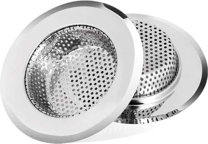 2 Pack Stainless Steel Kitchen Sink Strainer – 4.5" Wide Rim, 2.75" Basket – Rust-Resistant, Anti-Clog Drain Protector for Kitchen, Laundry & Utility Sinks