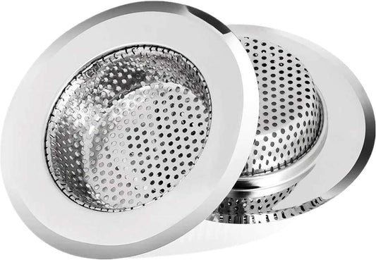 2 Pack Stainless Steel Kitchen Sink Strainer – 4.5" Wide Rim, 2.75" Basket – Rust-Resistant, Anti-Clog Drain Protector for Kitchen, Laundry & Utility Sinks
