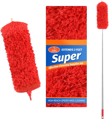 ZZ LAZYCOTTAGE Microfiber Feather Duster for High Reach, Lightweight Ceiling Fan Cleaner, 91.5" Telescopic Pole, Cobweb Duster with Extension Pole for Home & Car