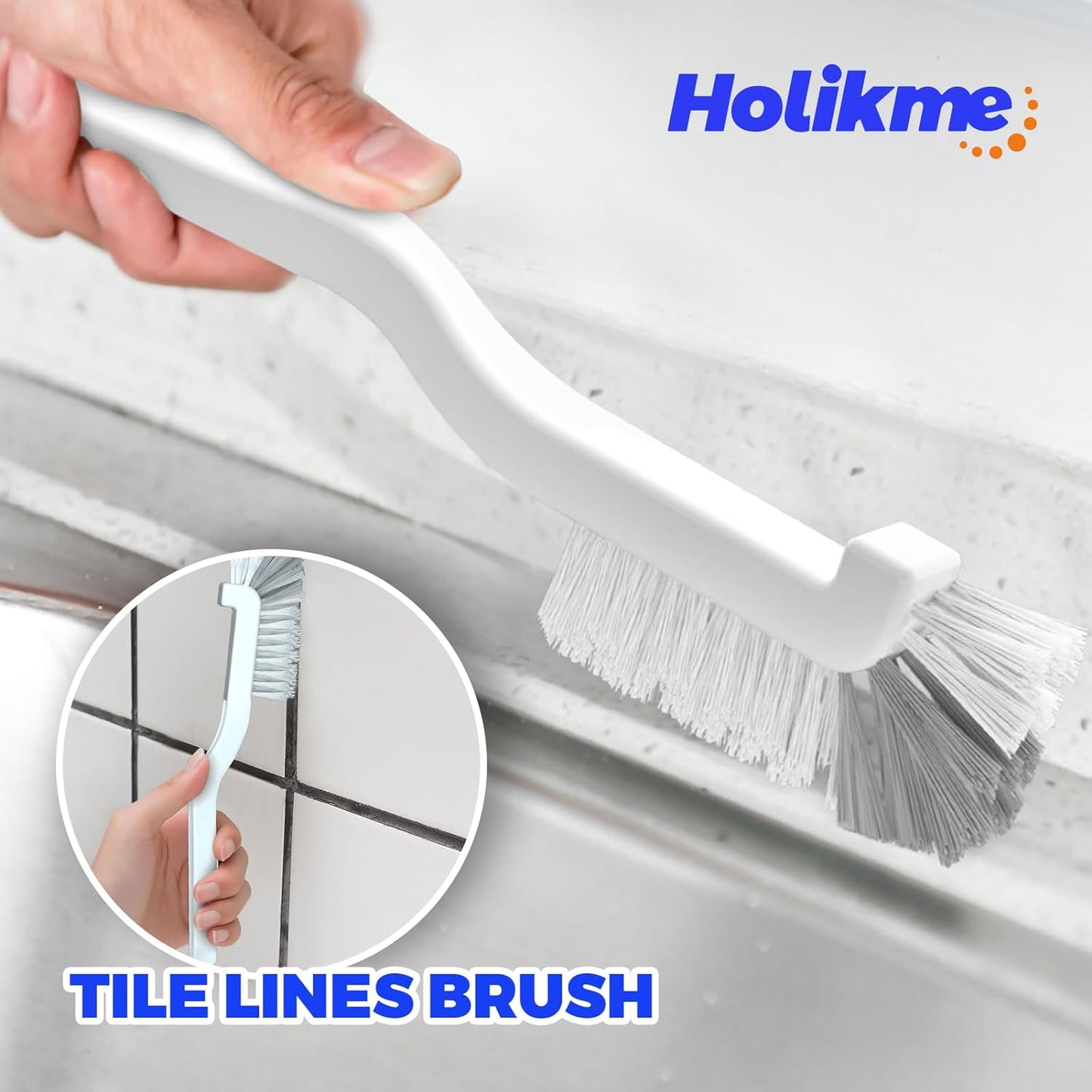 Holikme 6 Pack Dish Brush with Handle Kitchen Cleaning Brush Set for Pot, Pan, Kitchen Sink (Green)