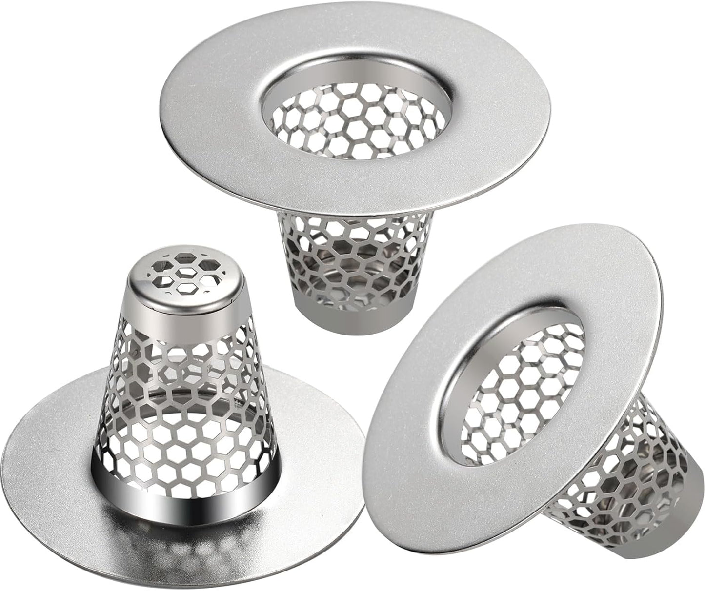 Bathroom Sink Drain Strainers for 1.1"-1.25" Depth Than 1.3" Drain Hole Catcher for Bathroom Sink,Laundry, Utility, RV Sink.Small Conical Bathroom Sink Strainer Basket