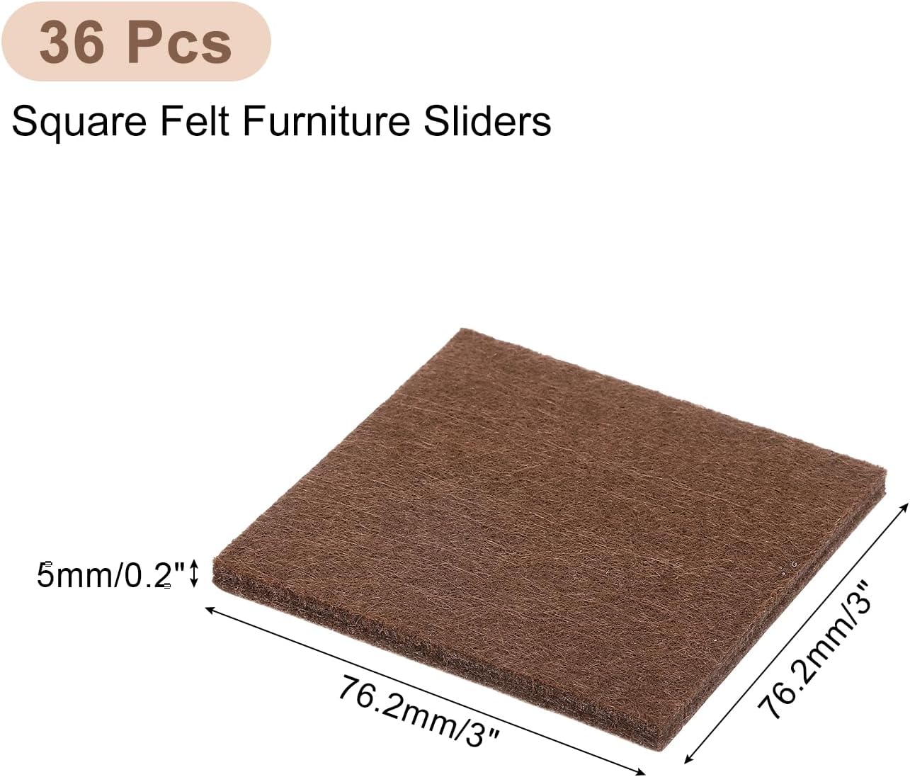 uxcell Furniture Pads, 36Pcs 1.5" - Square Self Adhesive Felt Furniture Pads, Floor Protectors for Furniture Feet Chairs Legs Hardwood Floors (Black)
