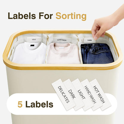Hampers for Laundry Basket with Lid, 160L Extra Large 3 Section Clothes Divided Organizer for Bedroom, Laundry Room, Dirty Clothing Hamper, Black