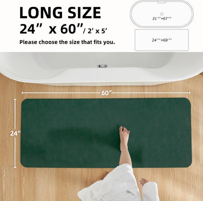 TYUU Bath Mat, Bathroom Rugs Non Slip Washable Thin Absorbent Quick Dry Bath Mat Fits Under Door Bathroom Floor Mat Perfect for Bath, Shower, or Sink 16"x24" Dark Grey